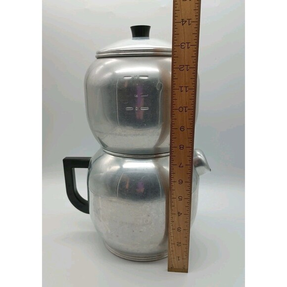 Vintage West Bend Kwik Drip 15c Coffee Maker Percolator Pot Aluminum Stove Top - Picture 6 of 9